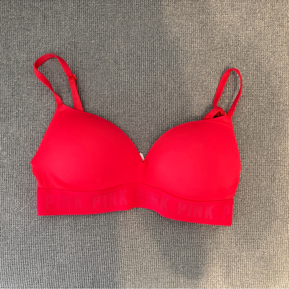 Red Wireless T-Shirt Bra